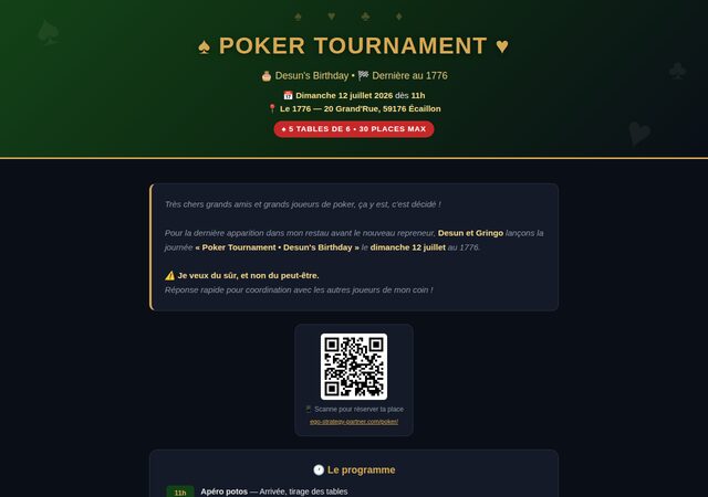 Site du tournoi de poker